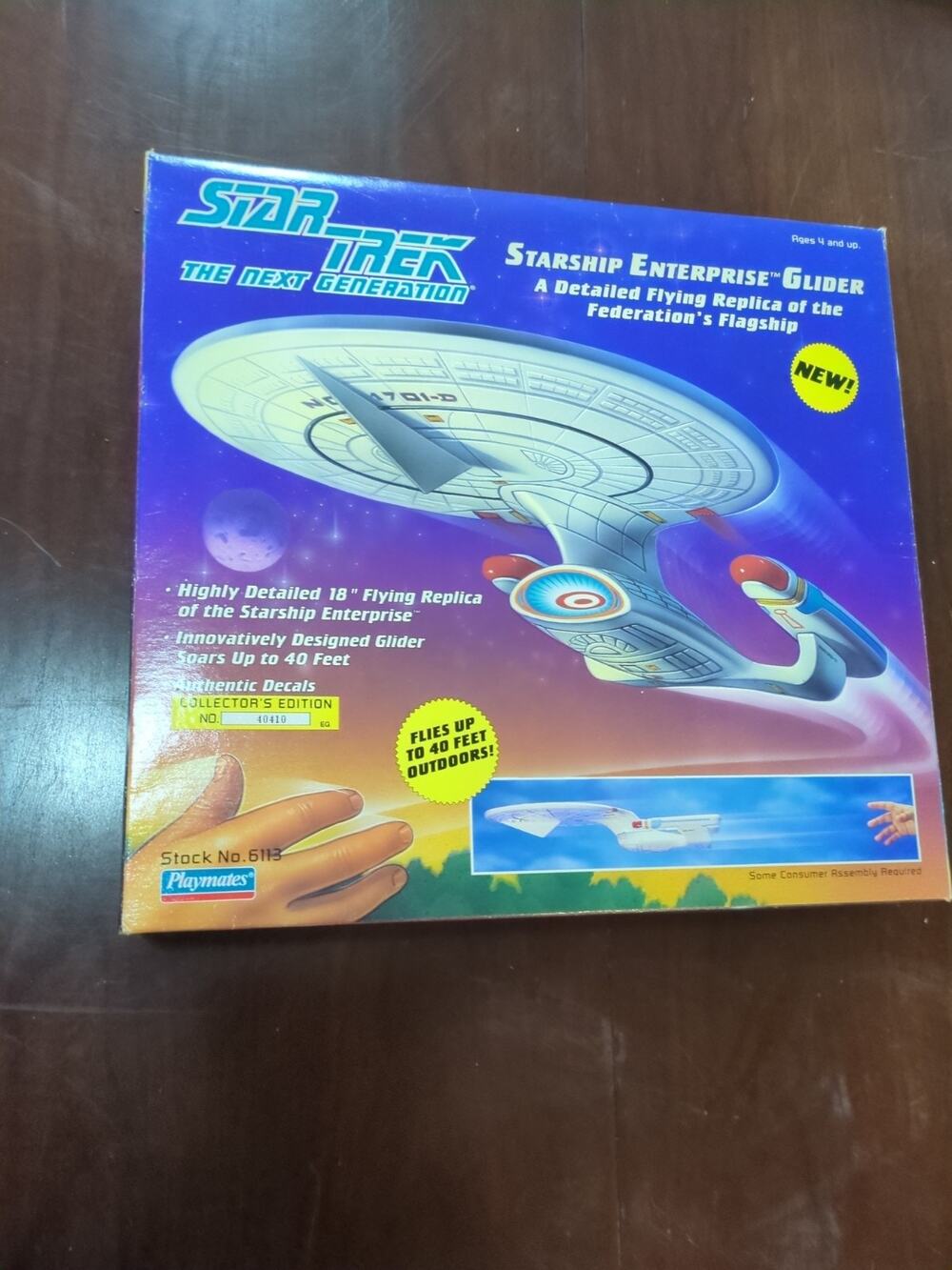 Star Trek Next Generation Starship Enterprise Glider 18" Playmates 1993 *damage*